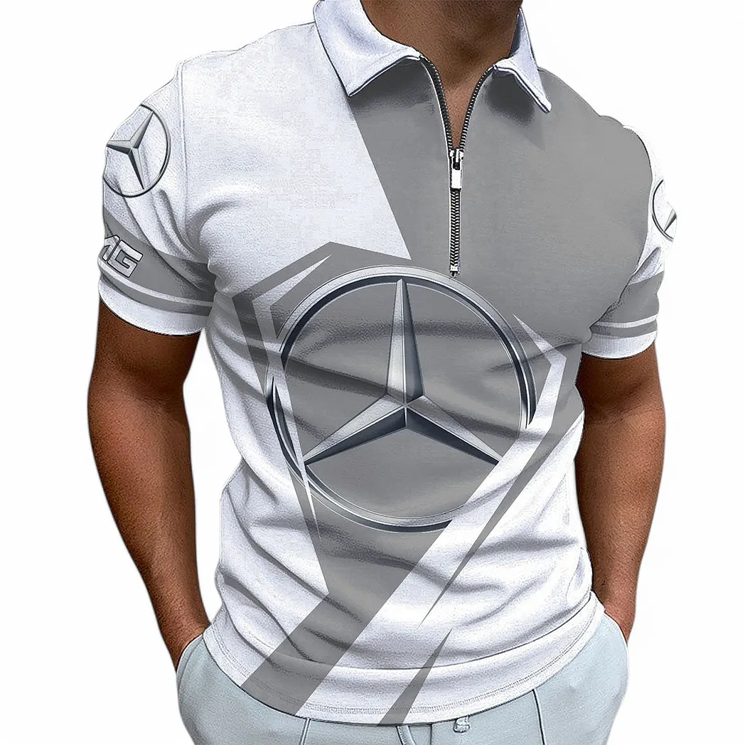 mercedes amg zipper polo shirt for men gift for mercedes amg fan car68022125955 hwqwj