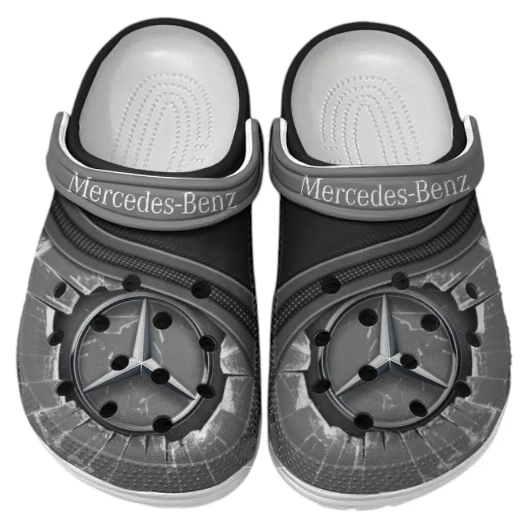 Mercedes Benz Crocs Clogs Men Women, Gift For Mercedes Benz Fan CAR188032025119 - Gray