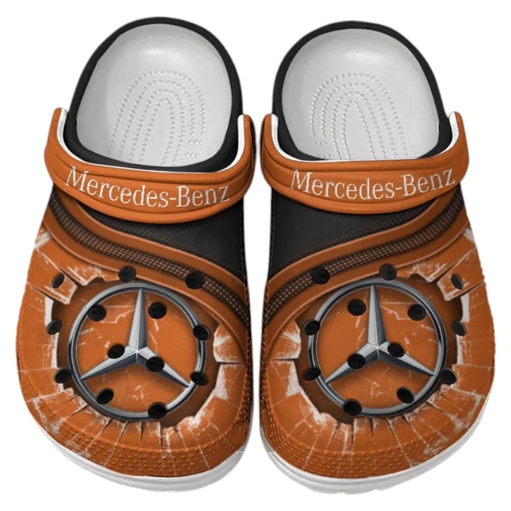 Mercedes Benz Crocs Clogs Men Women, Gift For Mercedes Benz Fan CAR188032025119 - Orange