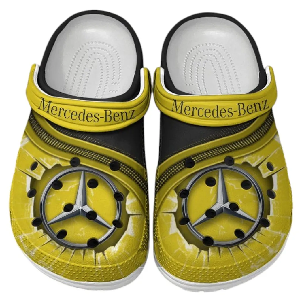 Mercedes Benz Crocs Clogs Men Women, Gift For Mercedes Benz Fan CAR188032025119 - Yellow