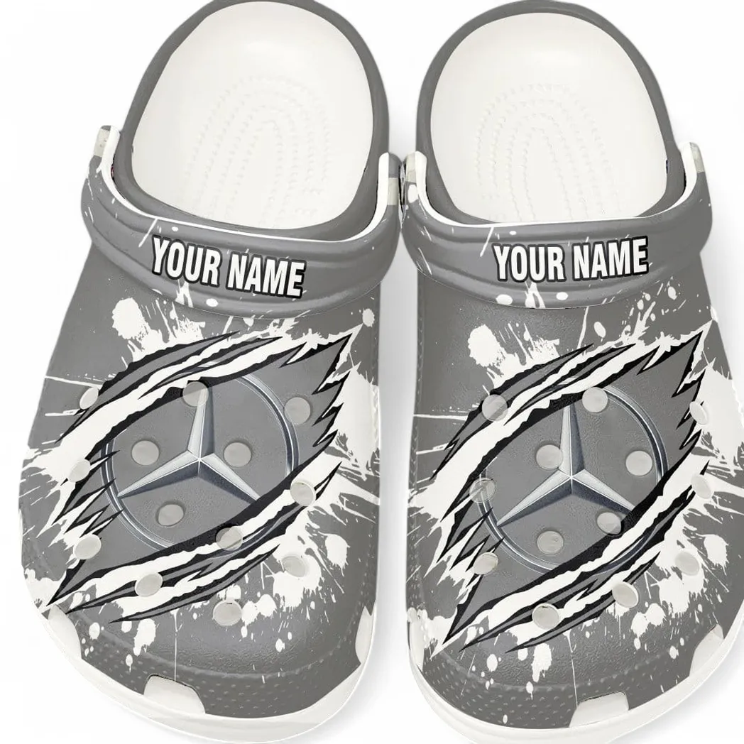 Mercedes Benz Crocs, Gift For Mercedes Benz Lovers, Gift For Him, Husband, Boyfriend CAR5602192554 - White