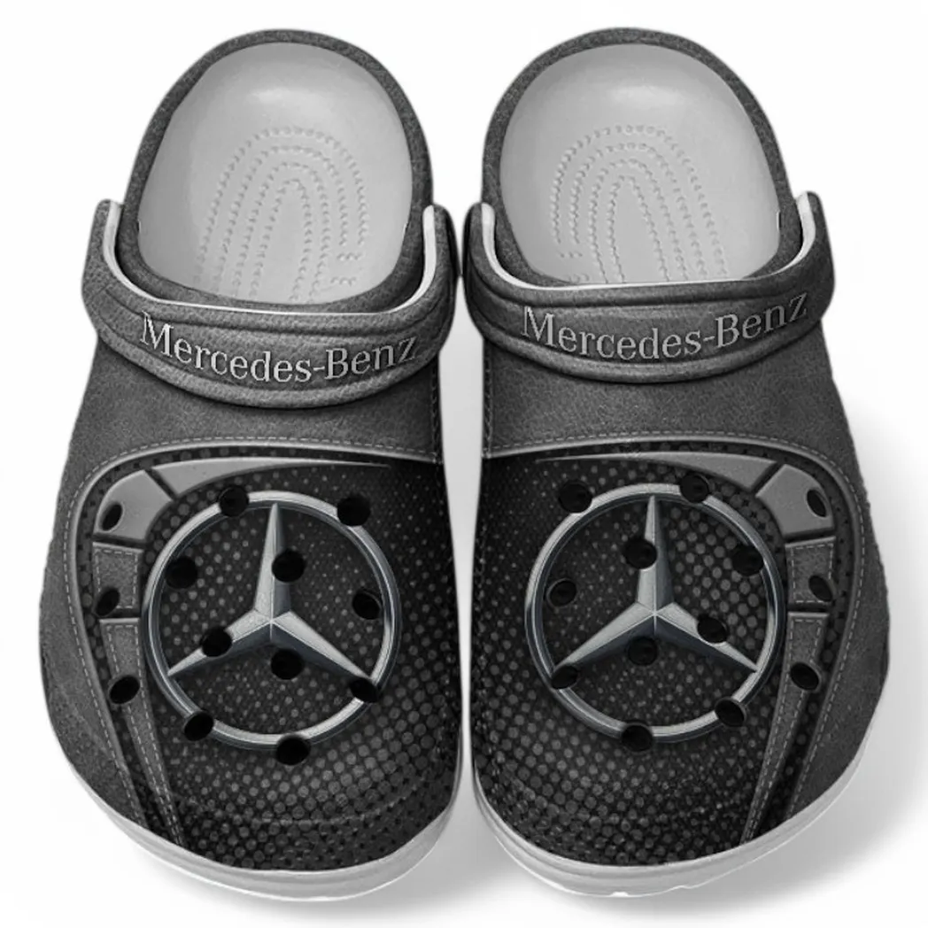 Mercedes Benz Crocs Sandals For Men Women, Gift For Mercedes Benz Fan CAR177031425559 - Gray