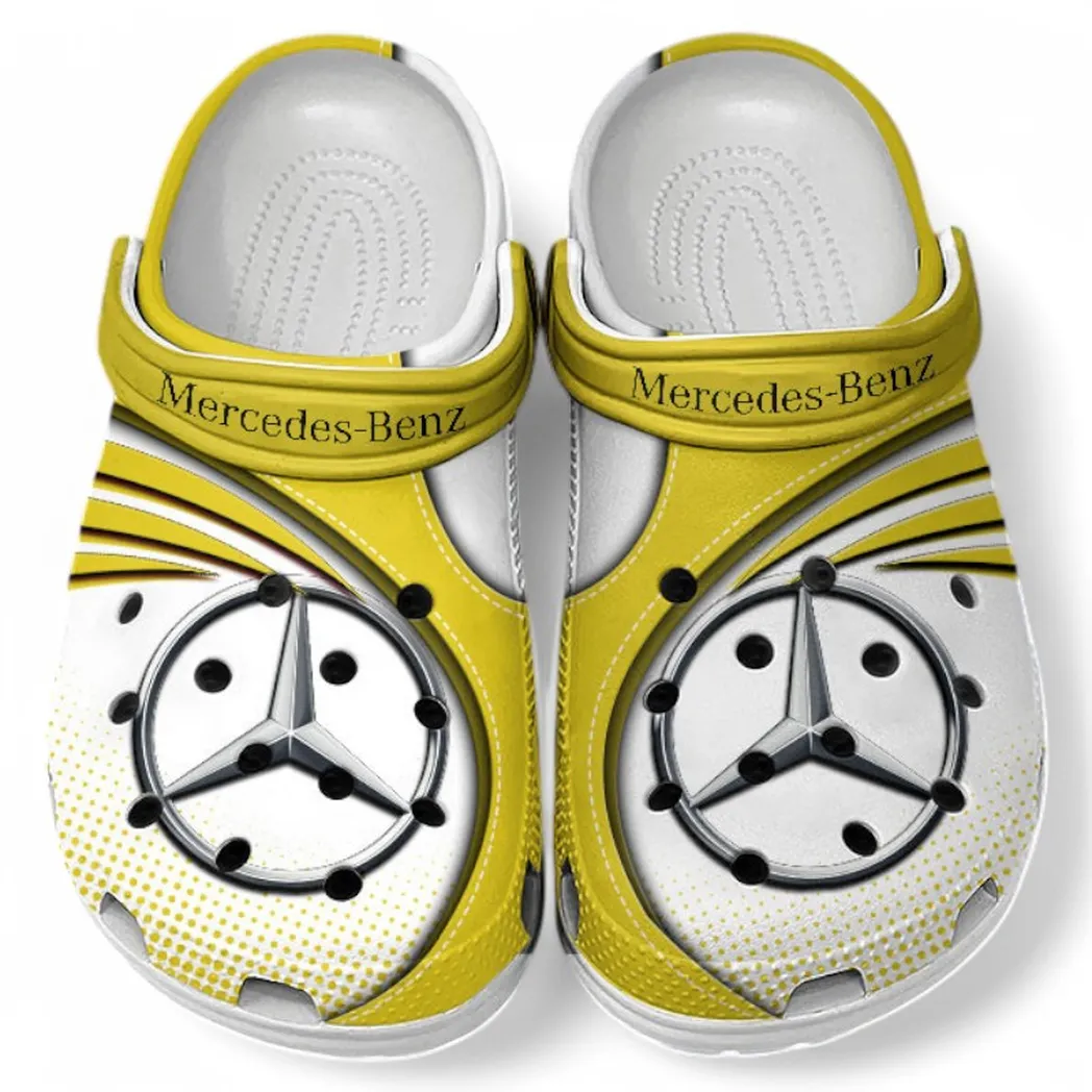 Mercedes Benz Crocs Sandals For Men Women, Gift For Mercedes Benz Fan CAR181031525692 - Yellow