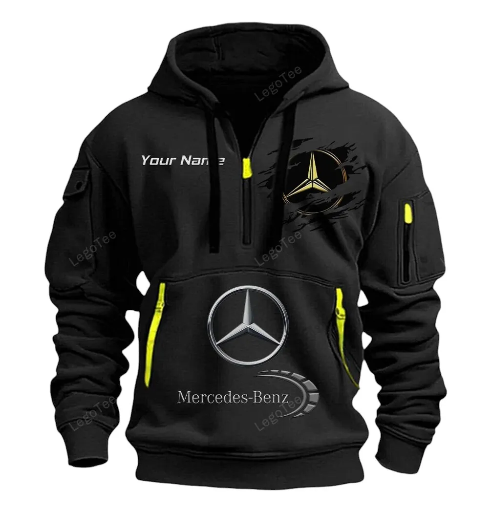 mercedes benz half zip hoodie car113021425780 best gift for him husband boyfriend black nzfq3