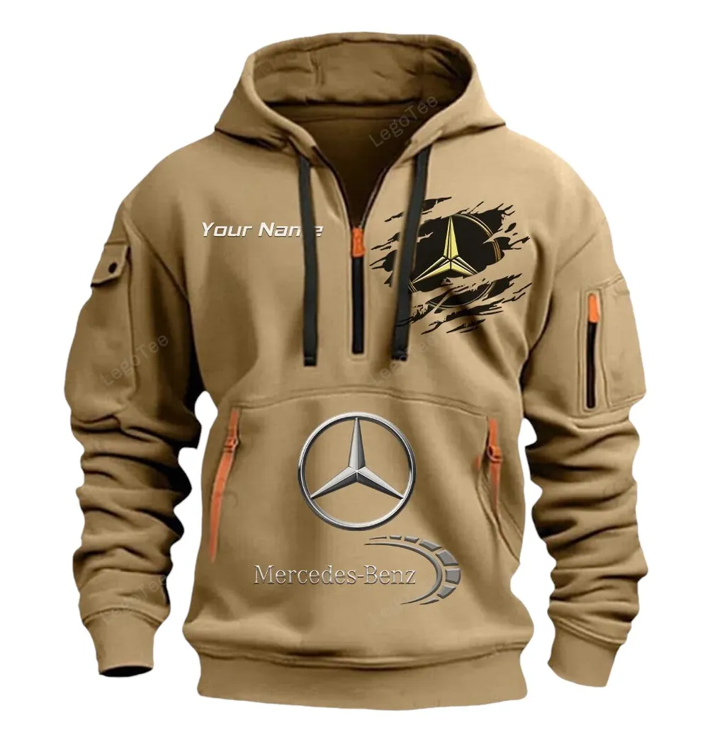 mercedes benz half zip hoodie car113021425780 best gift for him husband boyfriend khaki slmi3