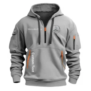 Mercedes Benz Half Zip Hoodie For Men, Gift For Him, Husband, Boyfriend - Gray CAR112021425556-2