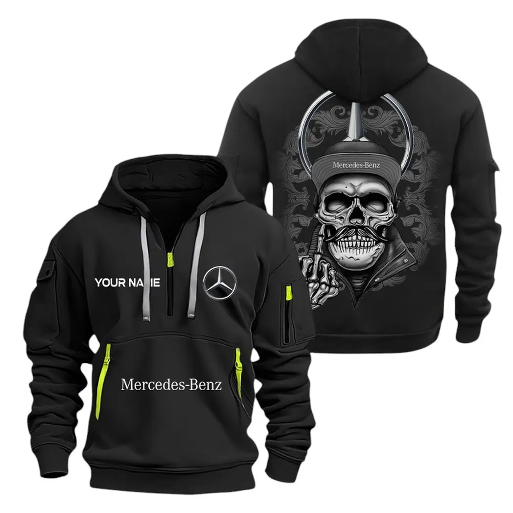 mercedes benz half zip hoodie for men gift for mercedes benz fan car166022625176 black 5v8gb