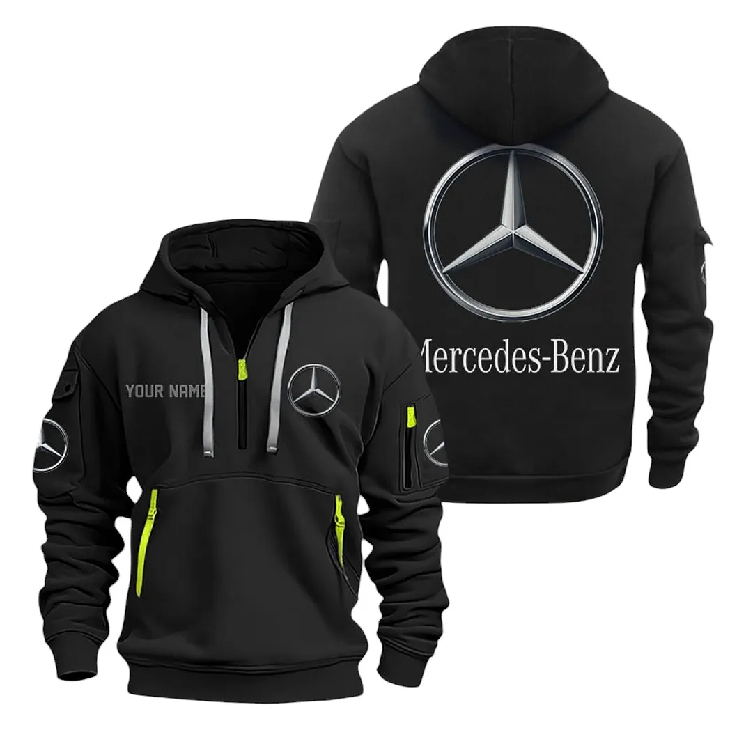 mercedes benz half zip hoodie for men gift for mercedes benz lovers car20022125684 black mwr8k