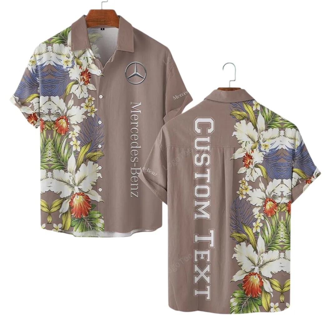 mercedes benz hawaiian shirt for men gift for mercedes benz lovers gift for him husband boyfriend car1230304001 brown