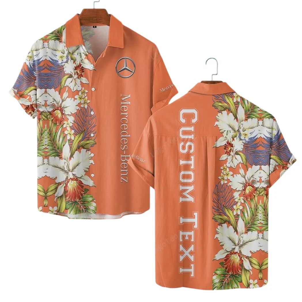 Mercedes Benz Hawaiian Shirt For Men, Gift For Mercedes Benz Lovers, Gift For Him, Husband, Boyfriend CAR1230304001 - Orange