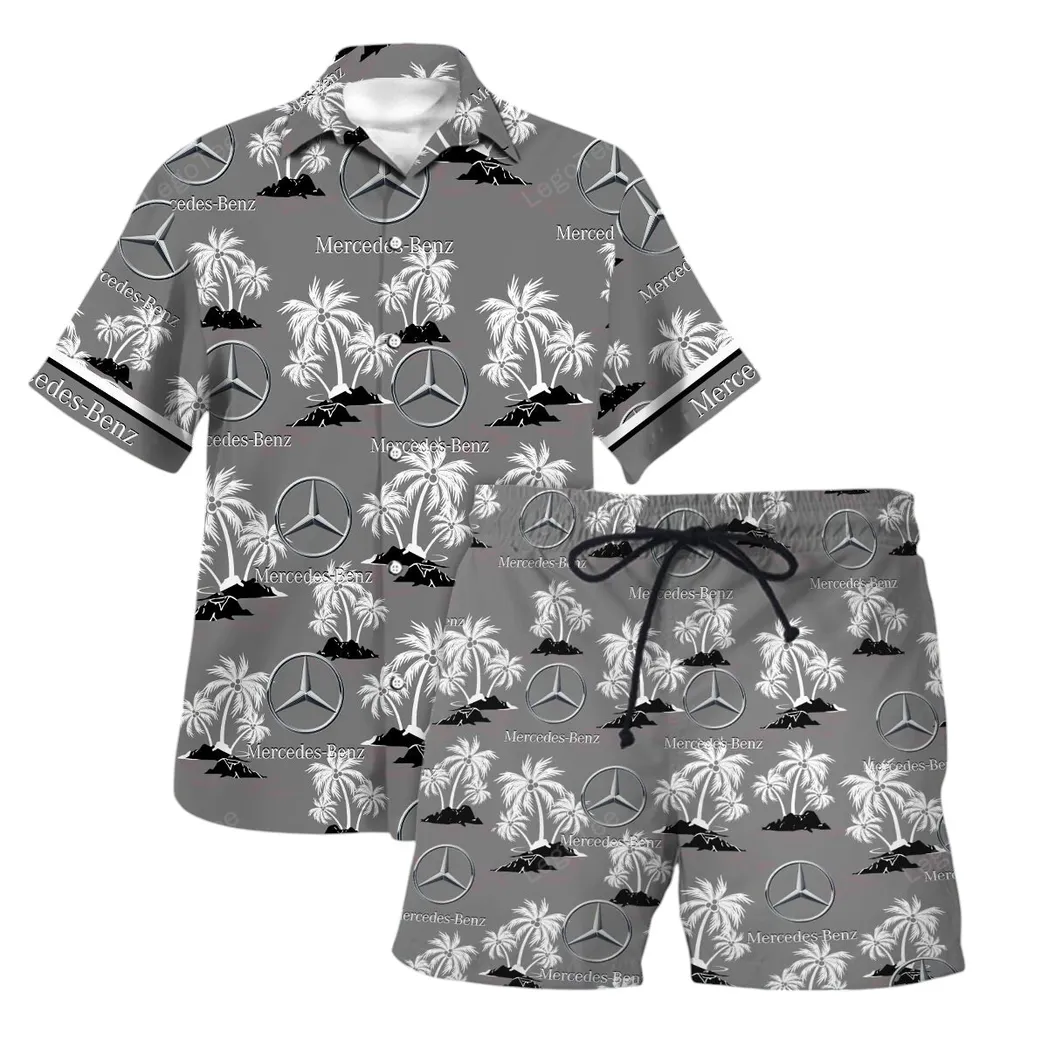 mercedes benz hawaiian shirt set for men gift for mercedes benz lovers gift for him husband boyfriend car144021125457 1 9l80w