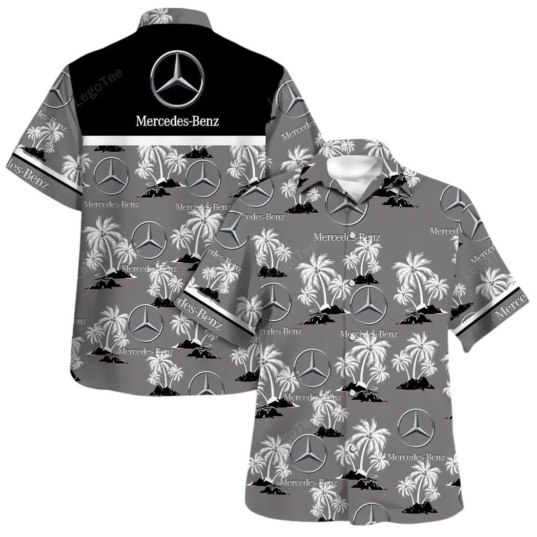 mercedes benz hawaiian shirt set for men gift for mercedes benz lovers gift for him husband boyfriend car144021125457 1 ioola