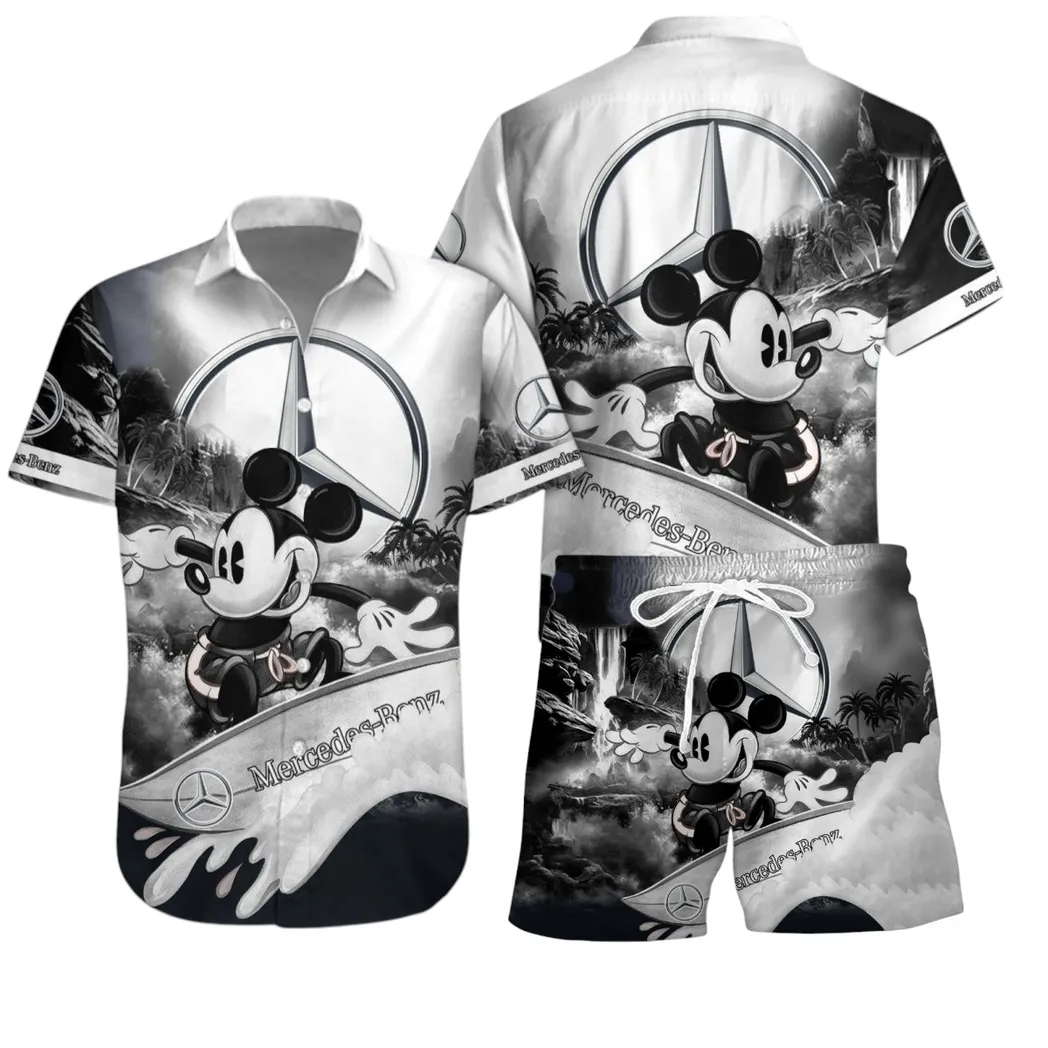 mercedes benz hawaiian shirt set gift for mercedes benz lovers gift for him husband boyfriend car53030625079 nkoav