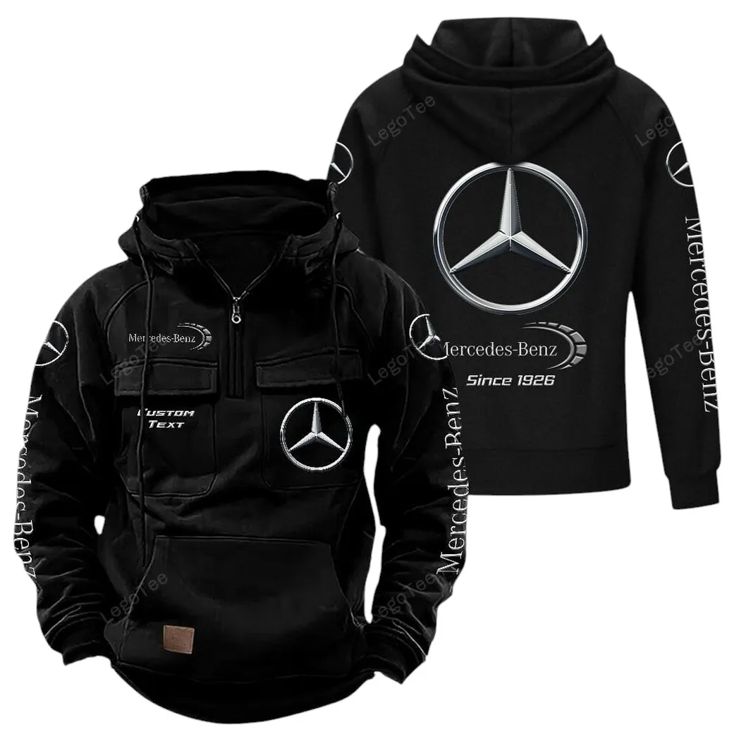 mercedes benz tactical quarter zip hoodie gift for mercedes benz lovers gift for him husband boyfriend black car96021425667 2 ff38j