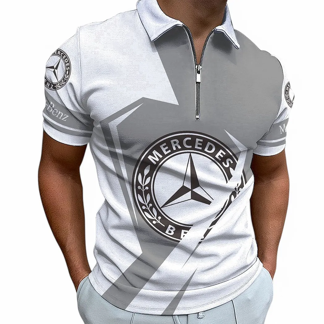 mercedes benz zipper polo shirt for men gift for mercedes benz fan car68022125939 900ef