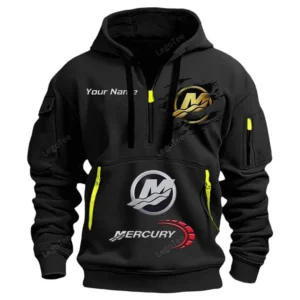 Mercury Marine Half Zip Hoodie CAR113021425853, Best Gift for Him, Husband, Boyfriend - Black