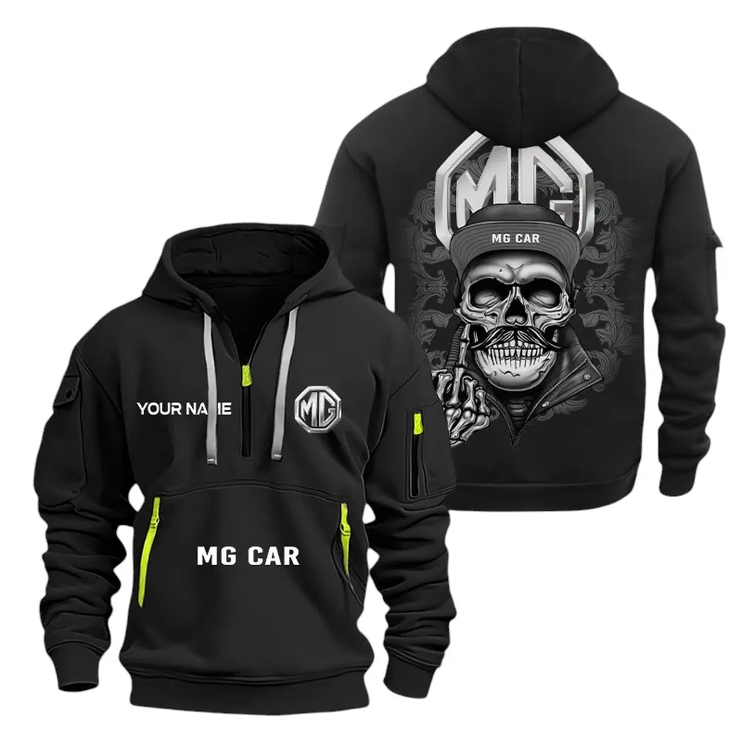 MG Automobile Half Zip Hoodie For Men, Gift For MG Automobile Fan CAR166022625173 - Black