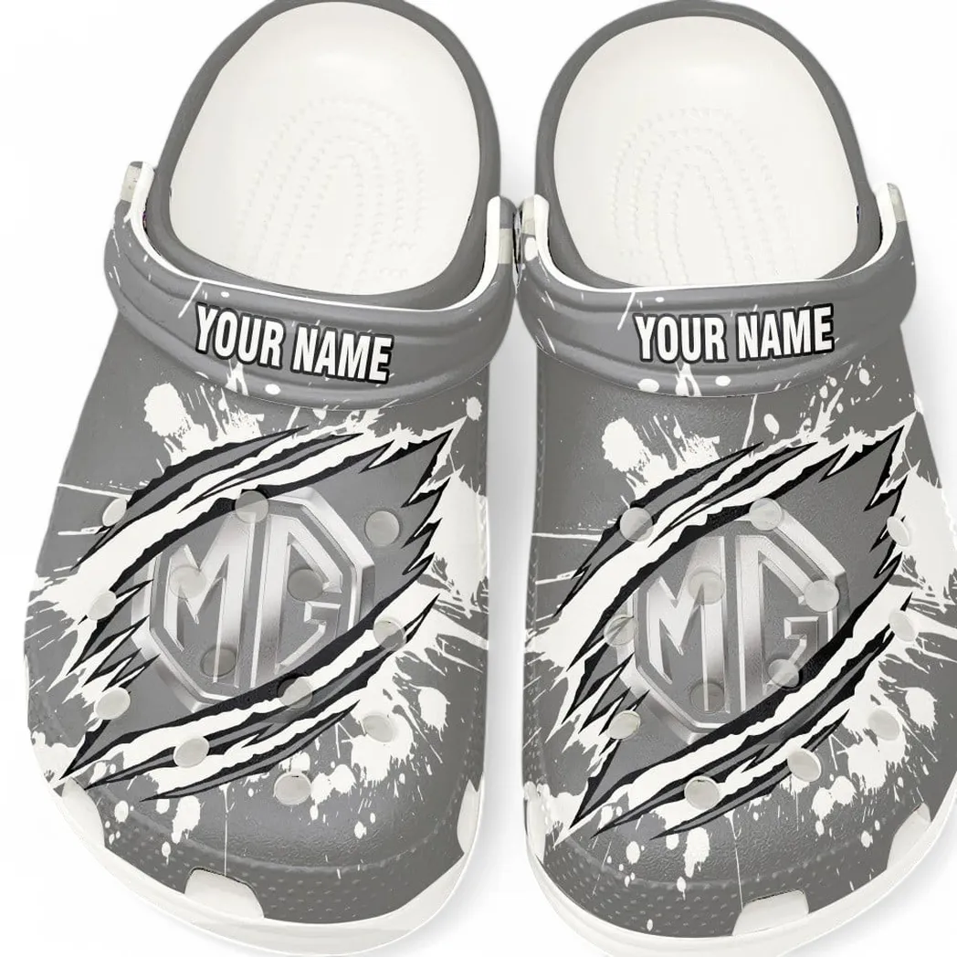 MG Car Crocs, Gift For MG Car Lovers, Gift For Him, Husband, Boyfriend CAR5602192556 - White