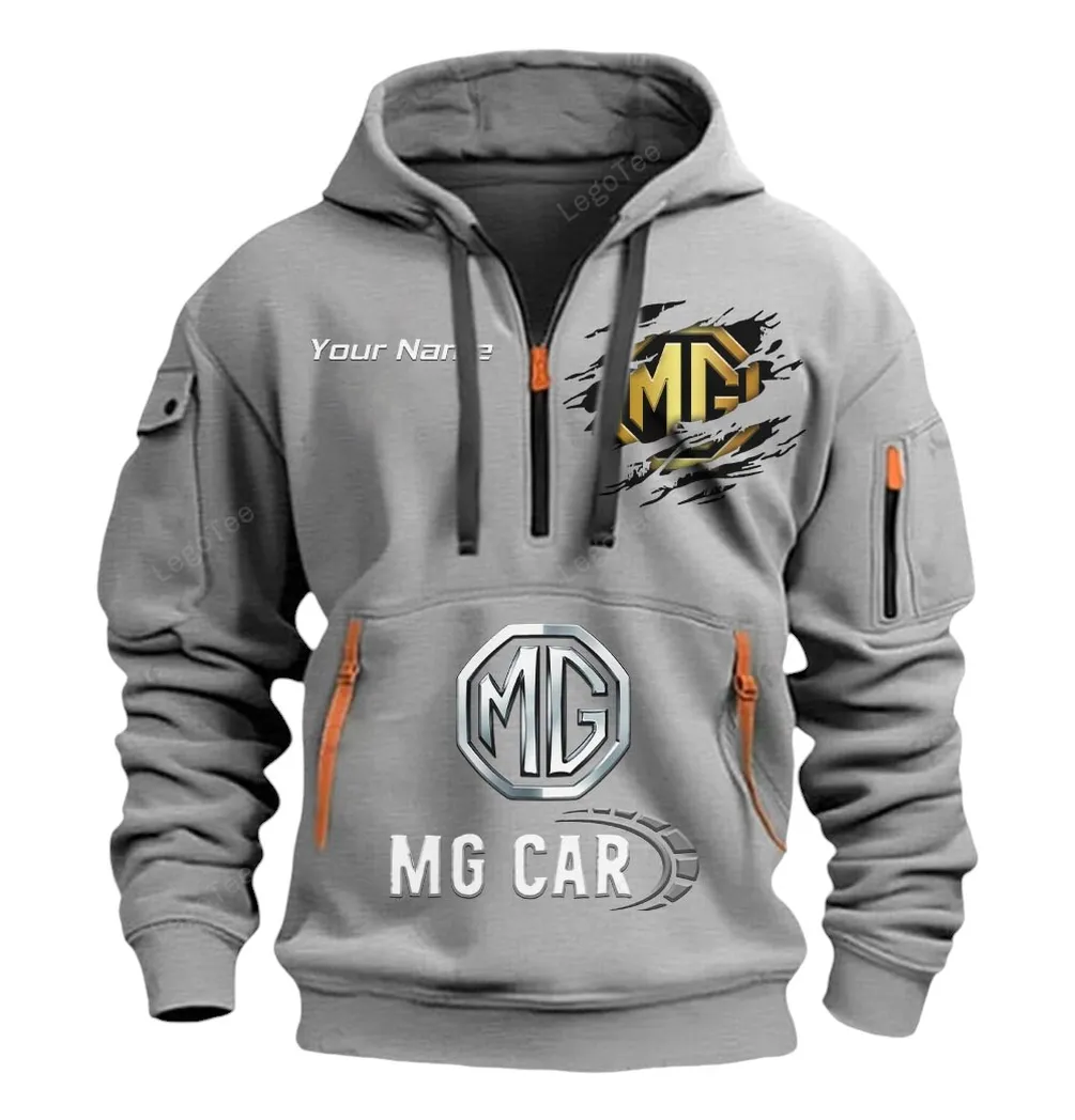 mg cars half zip hoodie car113021425790 best gift for him husband boyfriend gray pa1kl