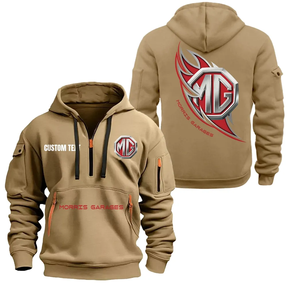 mg cars hoodie half zipper car1701112134 car all over print hoodie half zipper khaki nm6ym