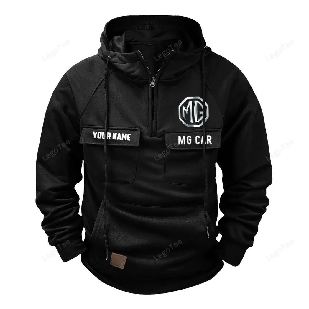 MG Cars Tactical Quarter Zip Hoodie, Gift For MG Cars Lovers, Gift For Him, Husband, Boyfriend - Black CAR109021425386-2