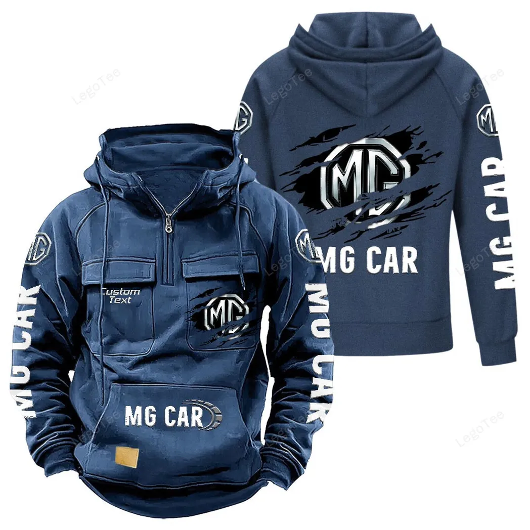 MG Cars Tactical Quarter Zip Hoodie, Gift For MG Cars Lovers, Gift For Him, Husband, Boyfriend - Dark Blue CAR122021425028-3