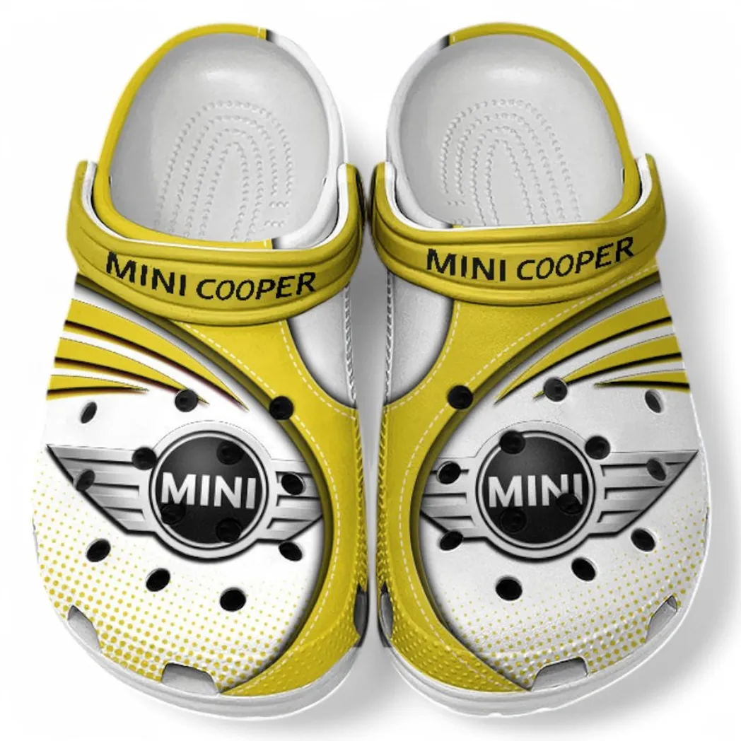 Mini cooper Crocs Sandals For Men Women, Gift For Mini cooper Fan CAR181031525738 - Yellow