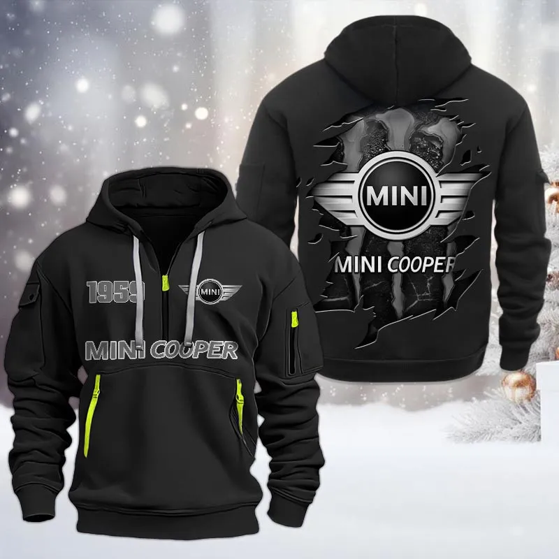 mini cooper half zip hoodie all over print half zip hoodies for men car198032793 black 9zfeb