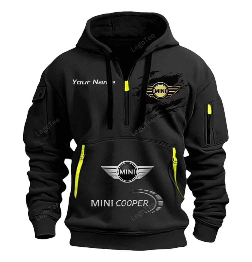mini cooper half zip hoodie car113021425787 best gift for him husband boyfriend black