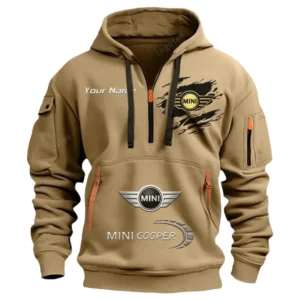 mini cooper half zip hoodie car113021425787 best gift for him husband boyfriend khaki iwgez