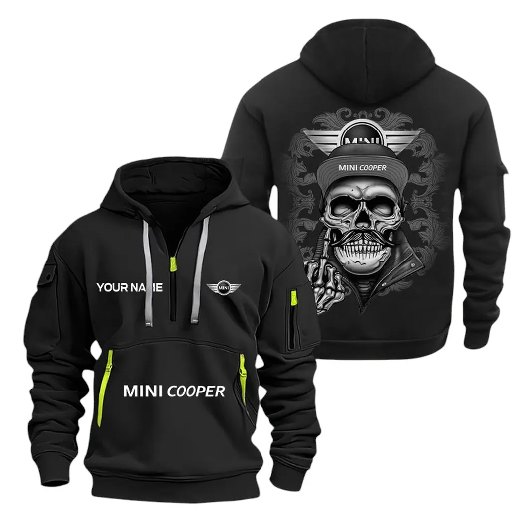 mini cooper half zip hoodie for men gift for mini cooper fan car166022625168 black czhon