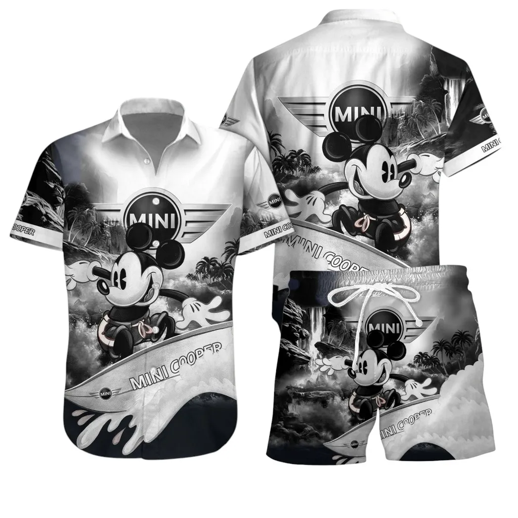 mini cooper hawaiian shirt set gift for mini cooper lovers gift for him husband boyfriend car53030625082 7hgsk