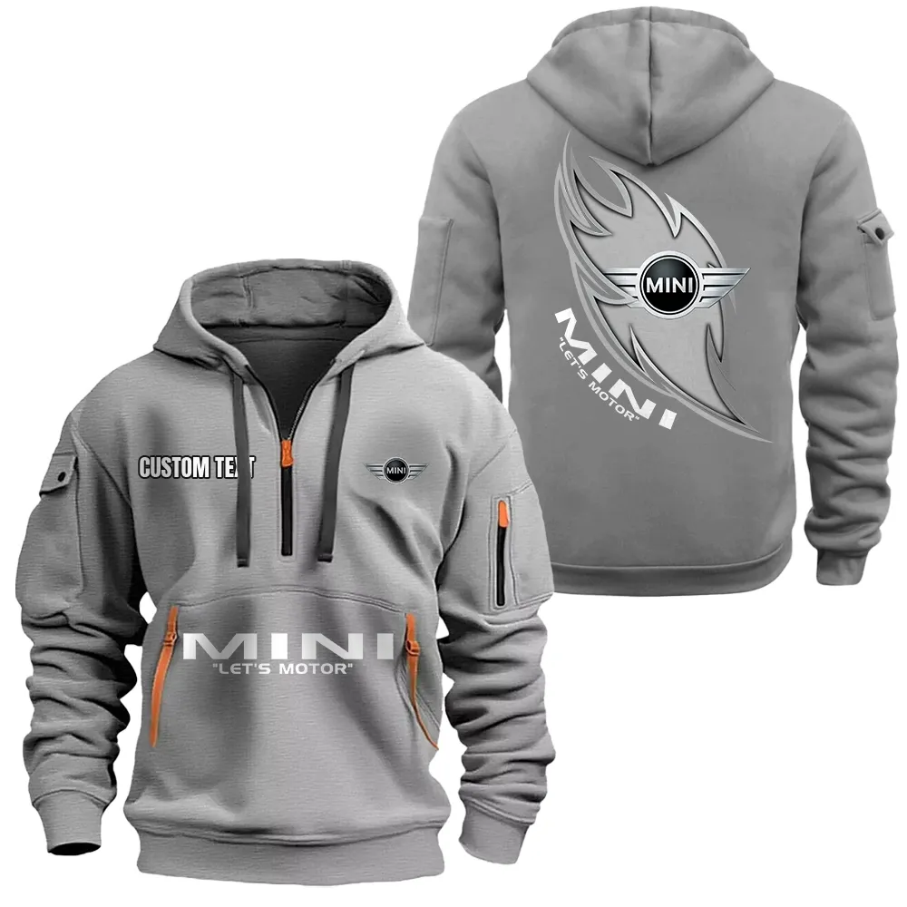Mini Hoodie Half Zipper CAR1701112135, CAR All Over Print Hoodie Half Zipper - Gray