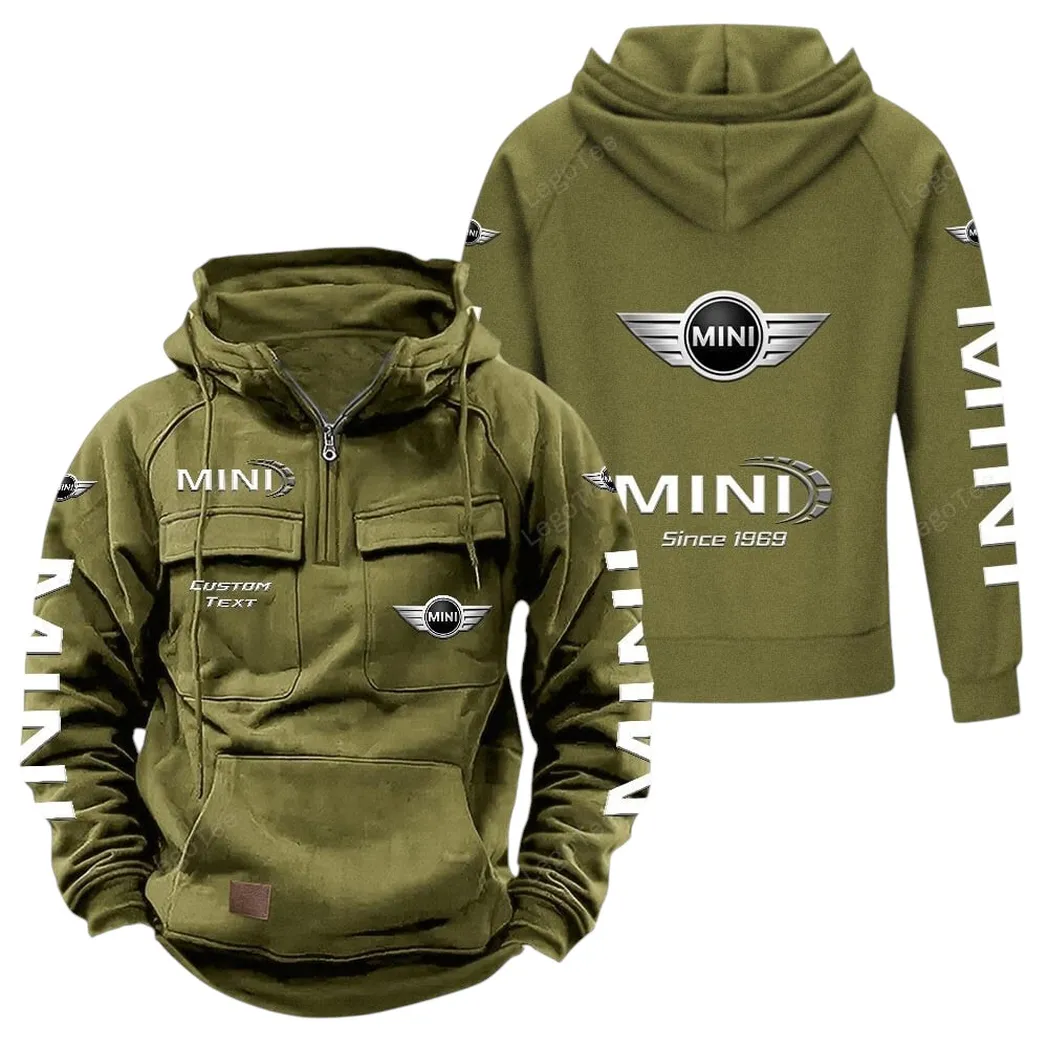 Mini Tactical Quarter Zip Hoodie, Gift For Mini Lovers, Gift For Him, Husband, Boyfriend - Army Green CAR96021425709-1