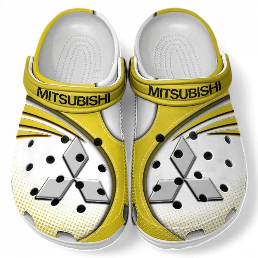 Mitsubishi Crocs Sandals For Men Women, Gift For Mitsubishi Fan CAR181031525732 - Yellow