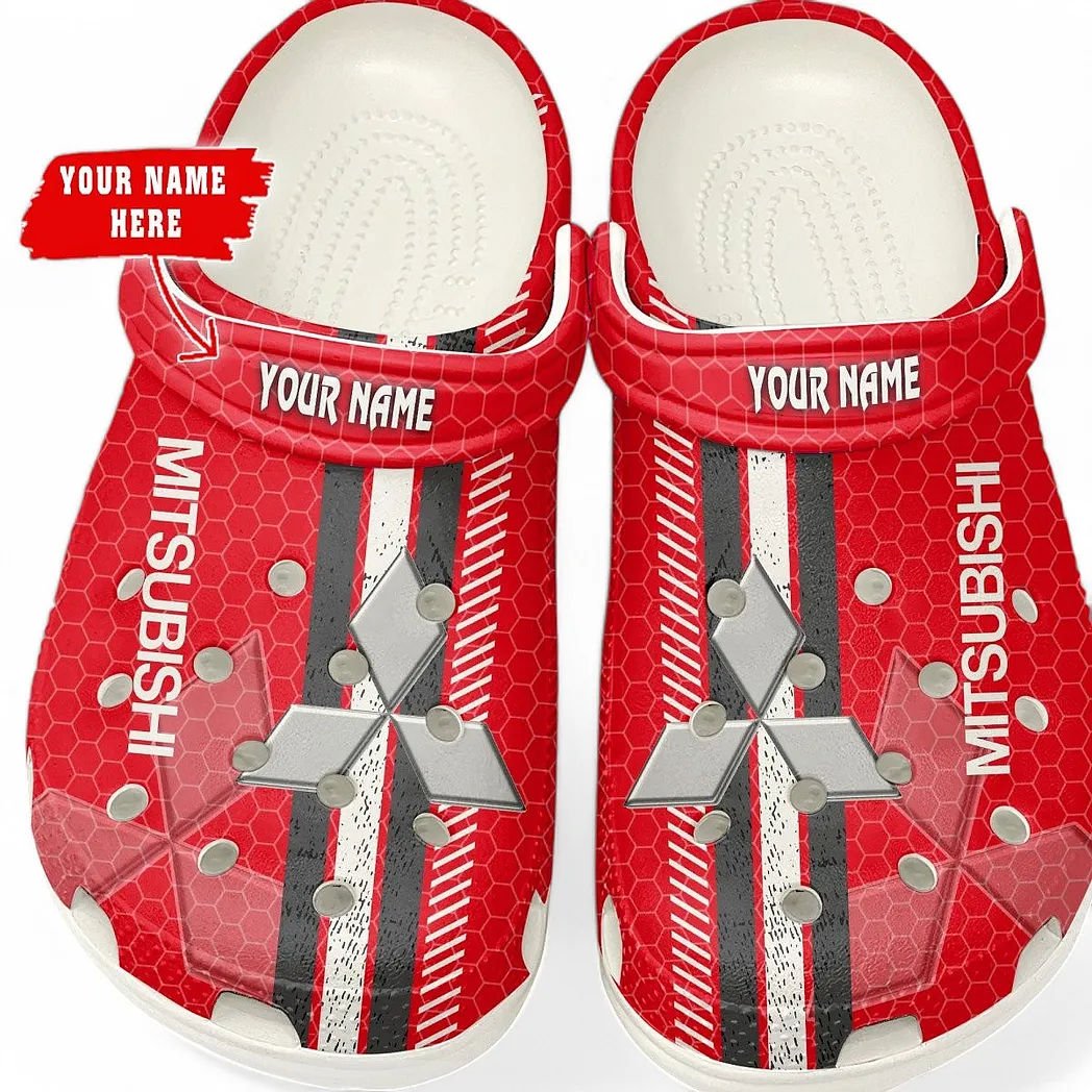 Mitsubishi Crocs Shoes Gift For Mitsubishi Lovers, Birthday Gift For Husband, Boyfriend CAR82022025632 - White