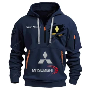 mitsubishi half zip hoodie car113021425797 best gift for him husband boyfriend navy 9utpt