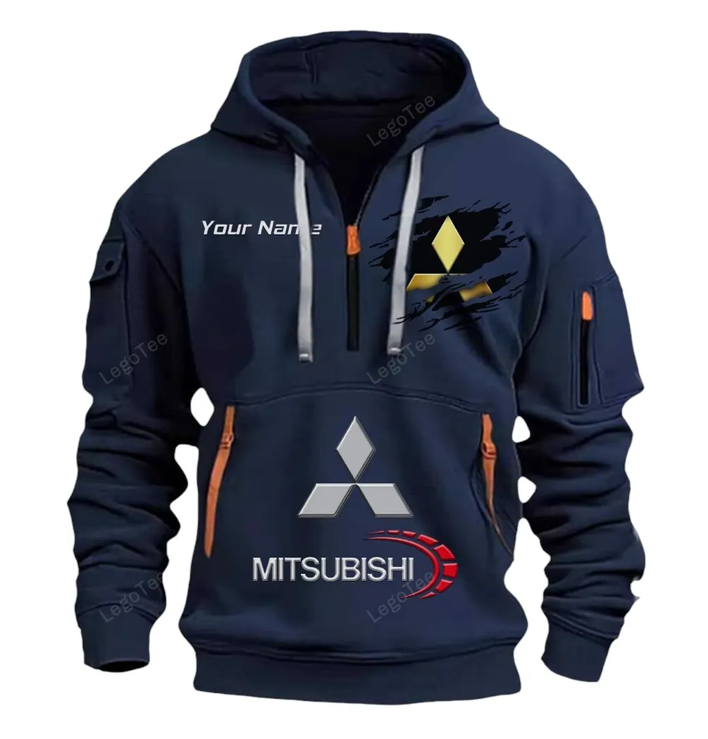 Mitsubishi Half Zip Hoodie CAR113021425797, Best Gift for Him, Husband, Boyfriend - Navy mitsubishi half zip hoodie car113021425797 best gift for him husband boyfriend navy 9utpt