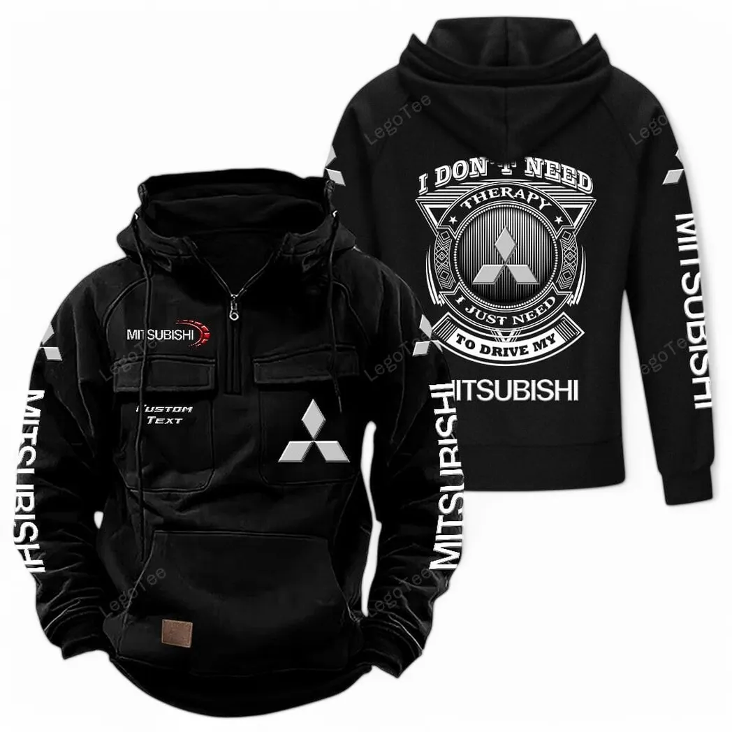mitsubishi tactical quarter zip hoodie car106021525016 gifts for men him husband boyfriend black 8p6sf