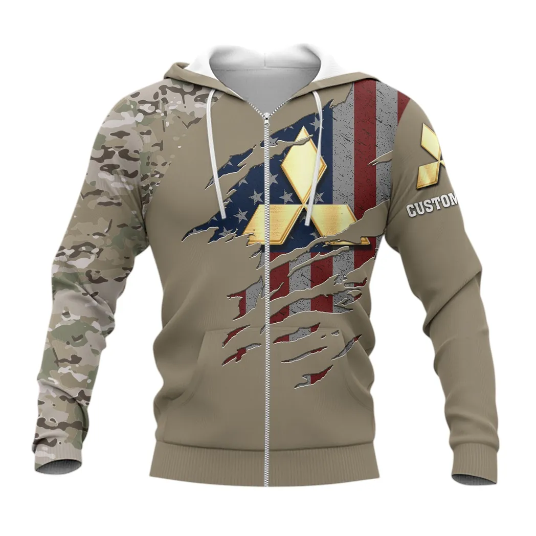 Mitsubishi Zipper Hoodie, Gift For Mitsubishi Lovers, Gift For Him, Husband, Boyfriend CAR46021725074-3