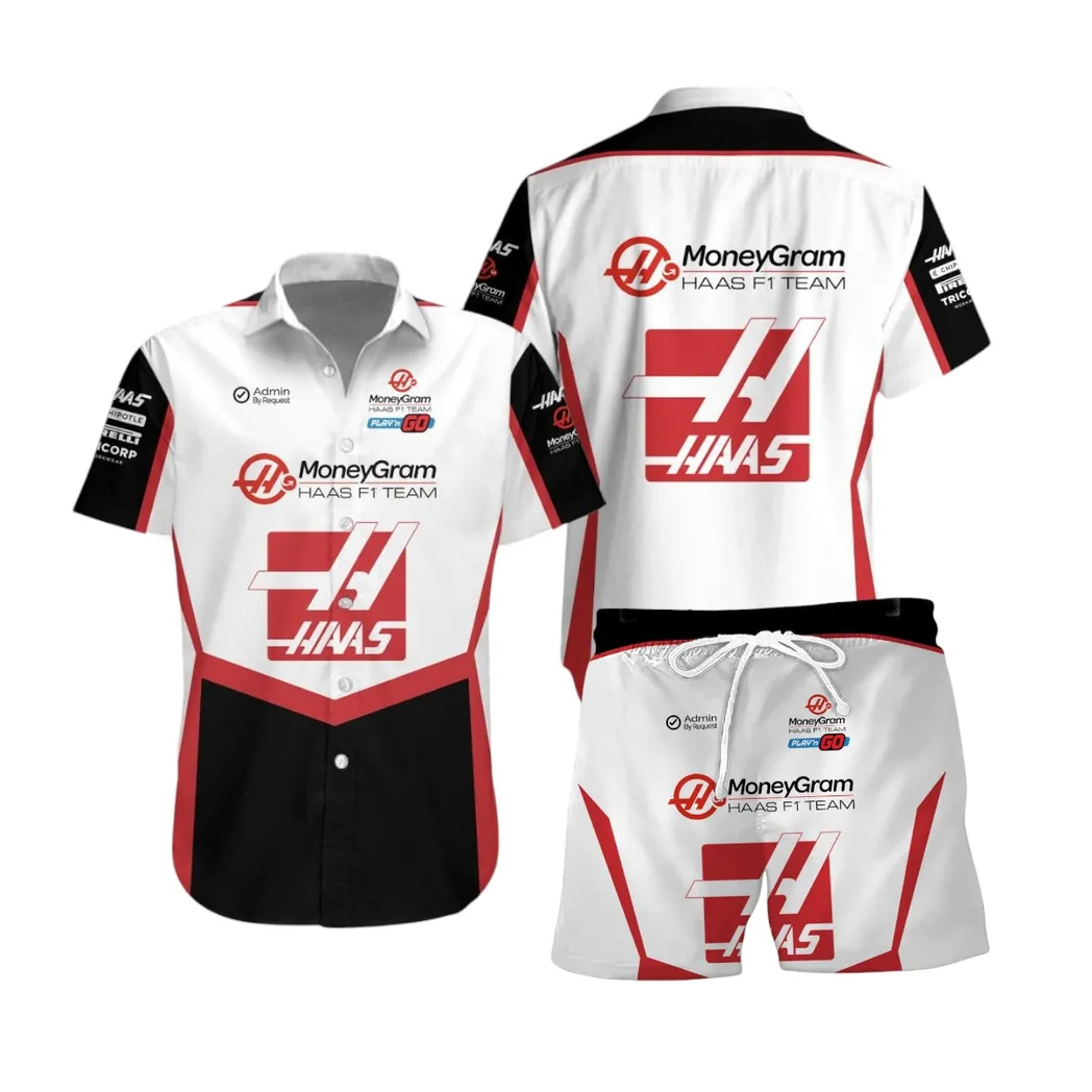 MoneyGram Haas Hawaiian Set For Men, All Over Print Hawaiian Set MoneyGram Haas CAR40404082509