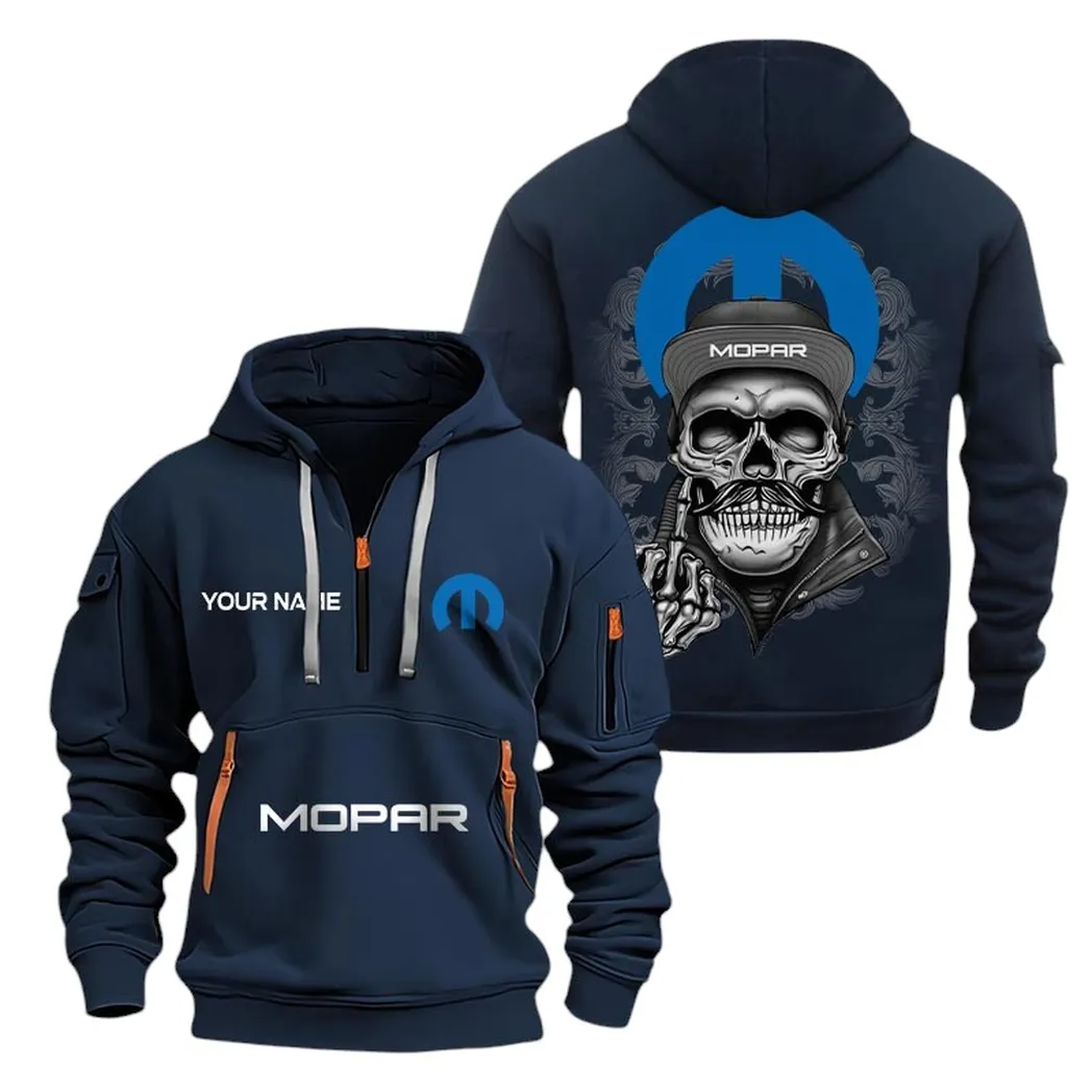 Mopar Half Zip Hoodie For Men, Gift For Mopar Fan CAR166022625151 - Navy