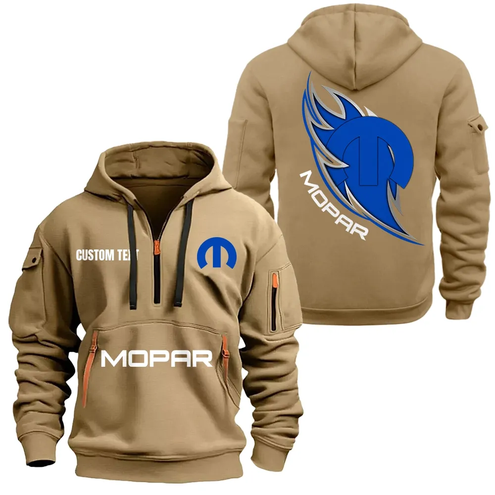 mopar hoodie half zipper car1701112138 car all over print hoodie half zipper khaki qguty