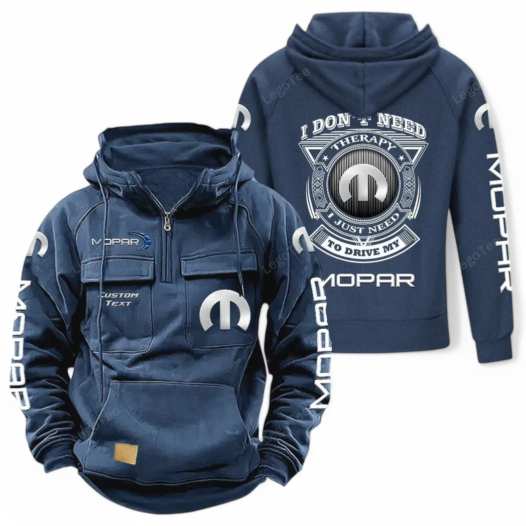 Mopar Tactical Quarter Zip Hoodie CAR106021525061, Gifts For Men, Him, Husband, Boyfriend - Dark Blue