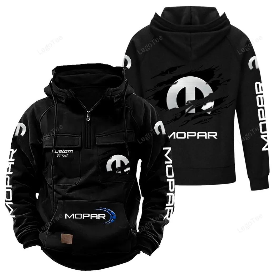 Mopar Tactical Quarter Zip Hoodie, Gift For Mopar Lovers, Gift For Him, Husband, Boyfriend - Black CAR122021425050-2