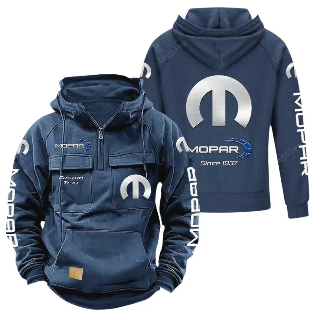 Mopar Tactical Quarter Zip Hoodie, Gift For Mopar Lovers, Gift For Him, Husband, Boyfriend - Dark Blue CAR96021425704-3
