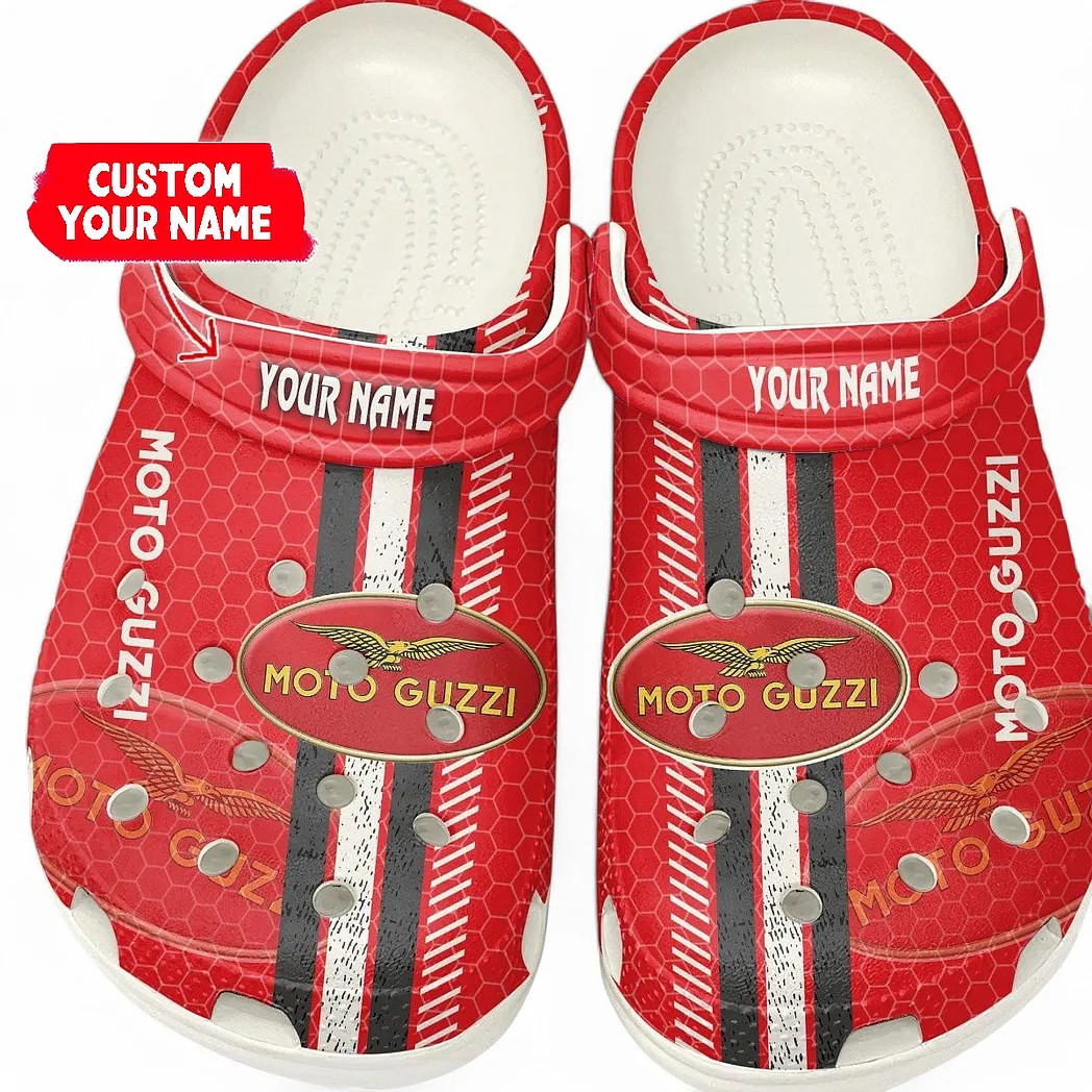 Moto Guzzi Crocs Shoes Gift For Moto Guzzi Lovers, Birthday Gift For Husband, Boyfriend CAR82022025634 - White