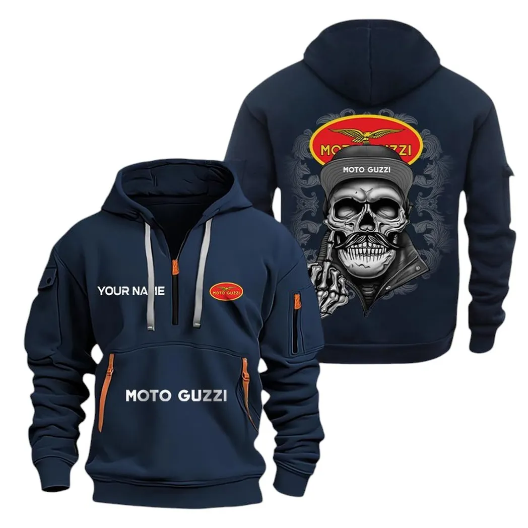 moto guzzi half zip hoodie for men gift for moto guzzi fan car166022625190 navy rona9