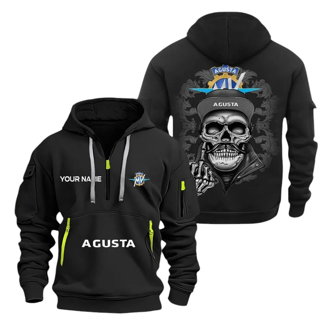 MV Agusta Half Zip Hoodie For Men, Gift For MV Agusta Fan CAR166022625189 - Black