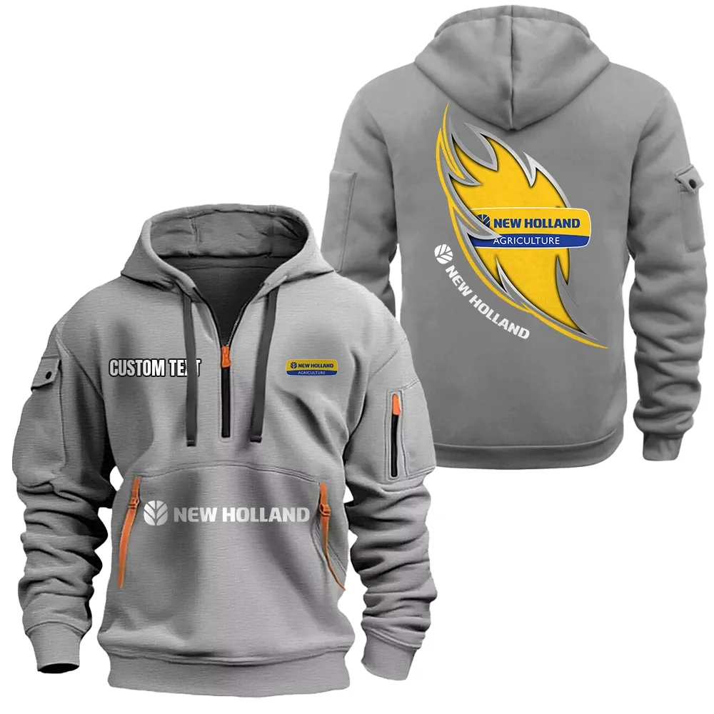 new holland agriculture hoodie half zipper car1701112144 car all over print hoodie half zipper gray 8v3vu